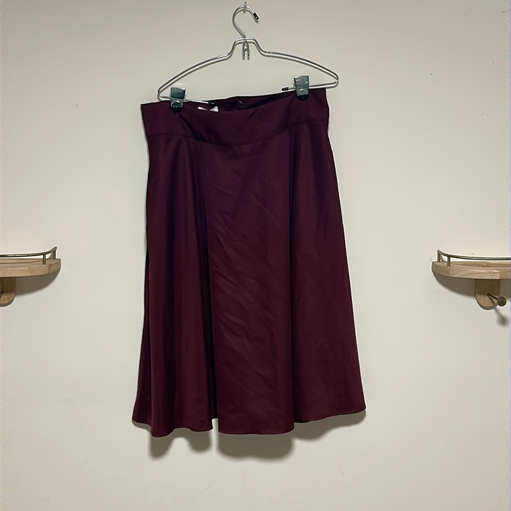 Unique Vintage Burgundy Swing Skirt